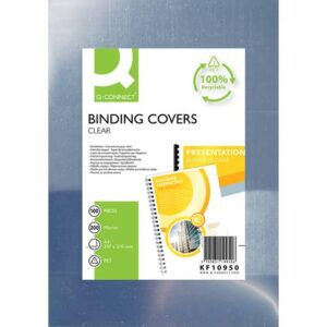 Copertine lucide per rilegatura Q-Connect in PET A4  200 micron -