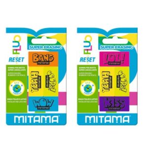 Gomma per matita Mitama Reset Fluo - colori fluo assortiti -