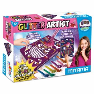 Glitter Artist Cat Mitama - A4 Adhesive Frame + 8 Glitter Powders +