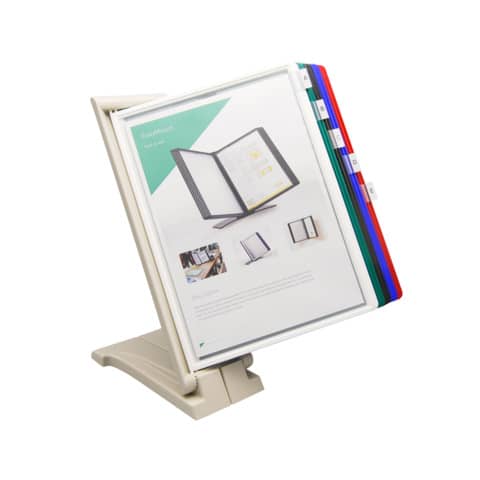 Leggio da tavolo o da parete Q-Connect Quickfind 10 pannelli A4 grigio