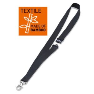 ECO fabric lanyard with Durable snap hook Black