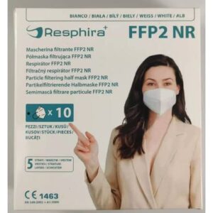 Mascherine monouso FFP2 - Certificazione CE 1463 - bianche - Scatola da 10 pezzi