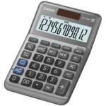 CASIO desktop calculator solar or battery silver - 12-digit display