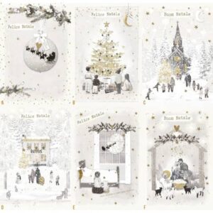 Biglietti augurali Natalizi "Buon/Felice Natale" 12x18 cm - conf.6 pezzi Biembi