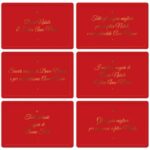 Christmas cards in tray - 9x14 cm - 6 pcs. Biembi red
