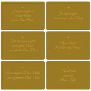 Biglietti Natalizi in vassoio - 9x14 cm conf. 6 pezzi Biembi oro