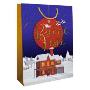 Biembi Premium Christmas Shopper "Happy Holidays" 25,5x32,5x13,5 cm - 6 pack
