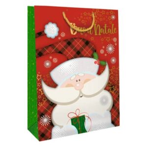 Biembi Premium Christmas Shopper "Father Christmas" 25,5x32,5x13,5 cm - 6 pack