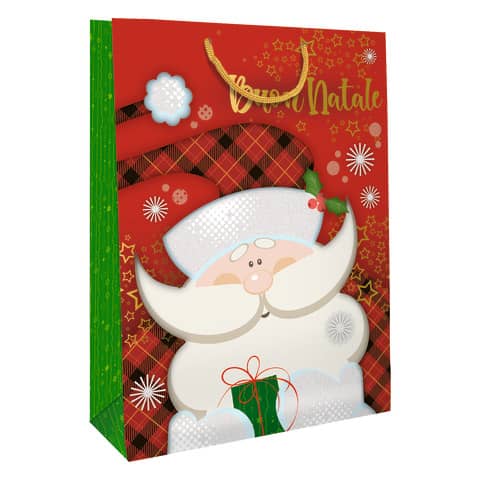 Biembi Premium Christmas Shopper "Father Christmas" 25,5x32,5x13,5 cm - 6 pack