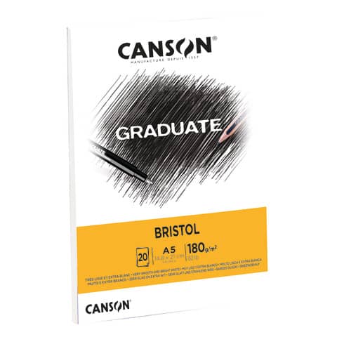 Blocco GRADUATE Bristol A5 20 fogli. 180 g/m² Canson bianco