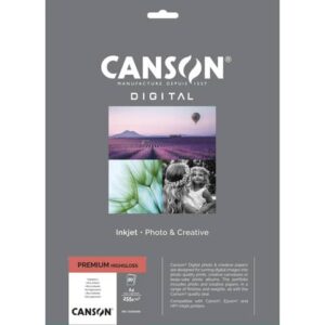 Carta fotografica Premium bianca 20 fogli - 255 g/m²  HighGloss RC Canson A4