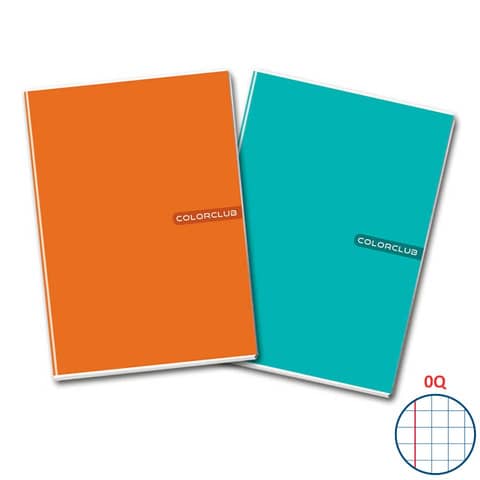 Maxi quaderno A4 copertina 200 gr/mq - 20+1 ff 80 gr/mq Colorclub quadretto Q 5