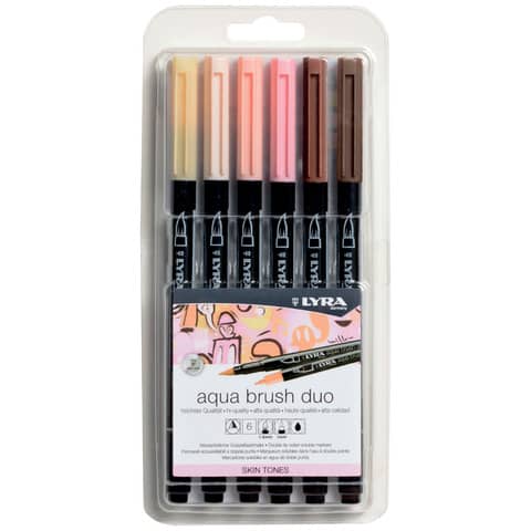 Pennarelli AQUA BRUSH DUO Set 6 pennarelli confezione appendibile Lyra