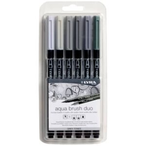 Pennarelli AQUA BRUSH DUO Set 6 pennarelli confezione appendibile Lyra