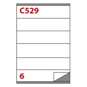 Etichette bianche Copiatabu C529 laser/inkjet - 6 et./foglio - conf. 100