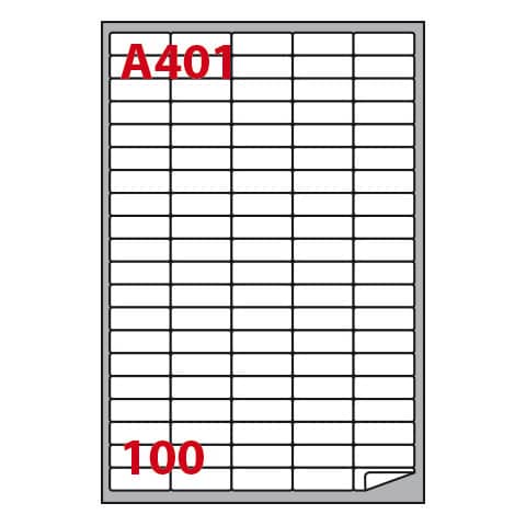Etichette bianche Copiatabu A401 37x14 - angoli arrotondati - 100