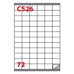 Etichette bianche con margine Copiatabu C526 laser/inkjet 72 et./foglio - conf.
