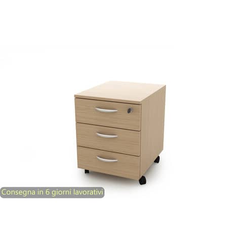Cassettiera a 3 cassetti su ruote 17020 41x50xH.52,2 cm Artexport rovere