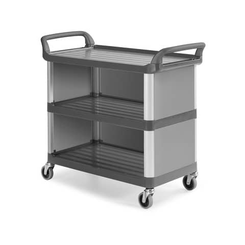 Carrello grigio in polipropilene Shelf A3700 - 111x50x105 cm TTS 3 ripiani con