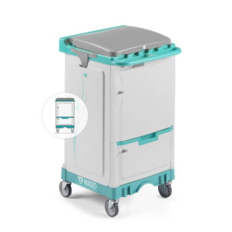Carrello chiuso 1 reparto 90 L con cassetto Mini Magic 010V TTS 56 x 54 x