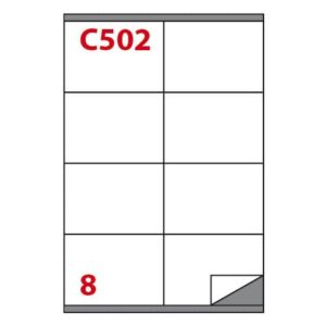 Etichette bianche Copiatabu C502 laser/inkjet 8 et./foglio - conf. 100