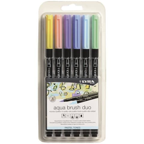 Pennarelli AQUA BRUSH DUO Set 6 pennarelli confezione appendibile Lyra