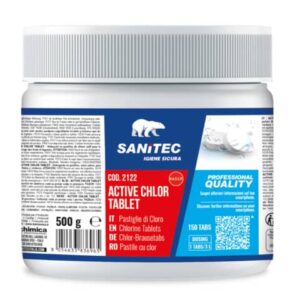 Detergente in pastiglie al cloro attivo Active Chlor Tablet Sanitec 500 g