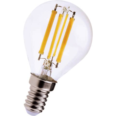 Lampadina LED a filamento minisfera 6W attacco E14 806 lumen luce fredda MKC