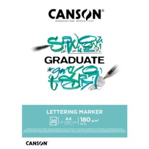 Blocco GRADUATE Lettering Marker A4 20 fogli 180 g/m² Canson bianco