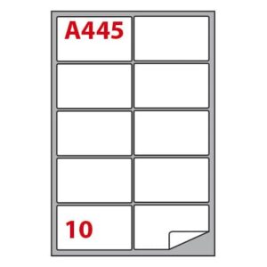 Etichette bianche Copiatabu A445 laser/inkjet - 10 et./foglio - conf. 100