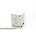 3-drawer chest of drawers on castors 17020 41x50xH.52,2 cm Artexport white