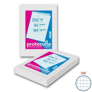 Fogli protocollo A4 - 60 g/mq - Blasetti 5M - senza margini -