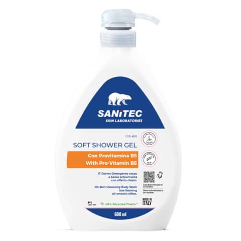 Soft shower gel Dermo-Detergente corpo a bassa schiumosità Skin Lab Sanitec 600