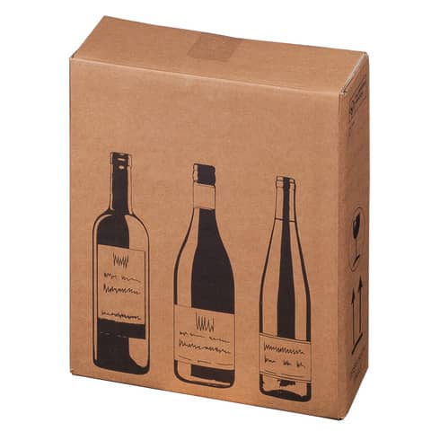 Scatole per bottiglie Wine Pack conf. 10 pz Bong tre bottiglie