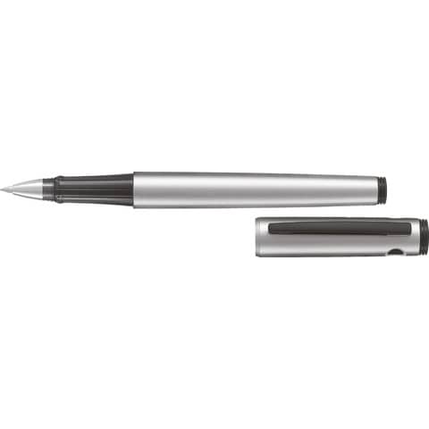 Penna roller Pilot Explorer inchiostro gel nero - fusto argento