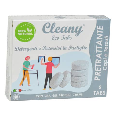 Pretrattante igienizzante capi e tessuti in pastiglie CLEANY Eco tabs