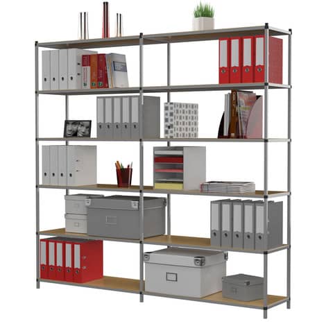 Modulo aggiuntivo per scaffalatura ad incastro 6 ripiani fissi Paperflow