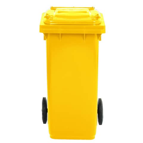 Bidone carrellato per raccolta differenziata 120 lt con coperchio PEHD