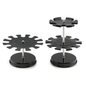 Portatimbri tondo in metallo nero Ø 138xH.90 mm Iternet 12 posti
