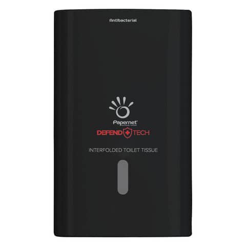 Antibacterial interleaved toilet paper dispenser Defend Tech -