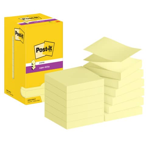 Foglietti riposizionabili Z-Notes Super Sticky Post-it® Giallo Canary  76x76 mm