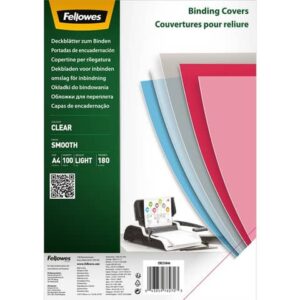 Copertine per rilegatura A4 in PET trasparente  Fellowes 180