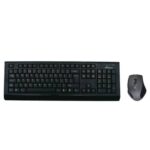 Set tastiera e mouse wireless QWERTY Media Range layout inglese nero