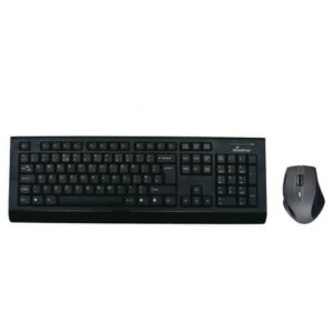 Set tastiera e mouse wireless QWERTY Media Range layout inglese nero