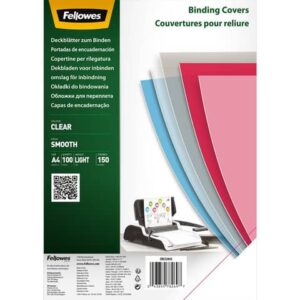 Copertine per rilegatura A4 in PET trasparente Fellowes 150