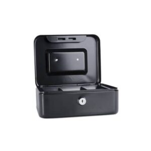Metal lockable money box 200x90x160 mm Donau black