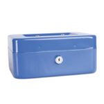 Cassetta portadenaro in metallo con serratura 200x90x160 mm Donau blu