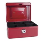 Cassetta portadenaro in metallo con serratura 152x80x115 mm Donau rosso