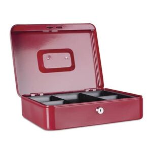Metal lockable money box 300x90x240 mm Donau red