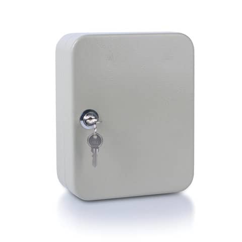 Cassetta portachiavi in metallo da 20 posti Donau - grigio - 200x160x80 mm
